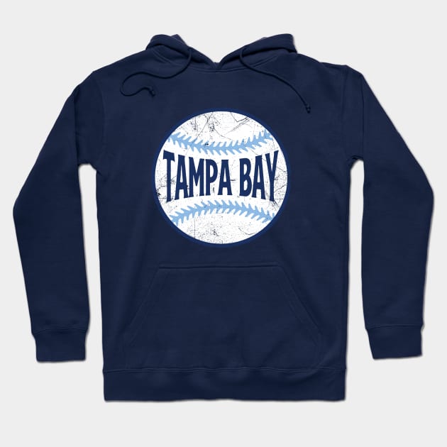 Tampa Bay Retro Baseball - Navy Hoodie by KFig21